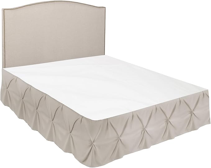 Nestl Linen Bed Skirt Cal King Size, Pinch Pleat Cal King Bed Skirt, 14" Inch Drop Cal King Bedskirt, Hotel Quality Linen Bed Skirts, Microfiber Bedskirt for Cal King Bed, Linen Cal King Bed Skirt