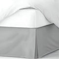 Pleated Bed Skirt King Size, 18" Drop with Platform Design for Secure Fit, Split Corners, Wrinkle-Resistant Microfiber for Modern Stylish Look, Tailored Bedding for Hotel Luxury - Light Grey