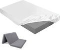 Breling Fitted Sheet (Sheet Only) Compatible with Milliard Trifold Mattress Folding Mattress Fitted Microfiber Bedsheet for Camp Bunk Rvs Bed(White,Queen,4'')