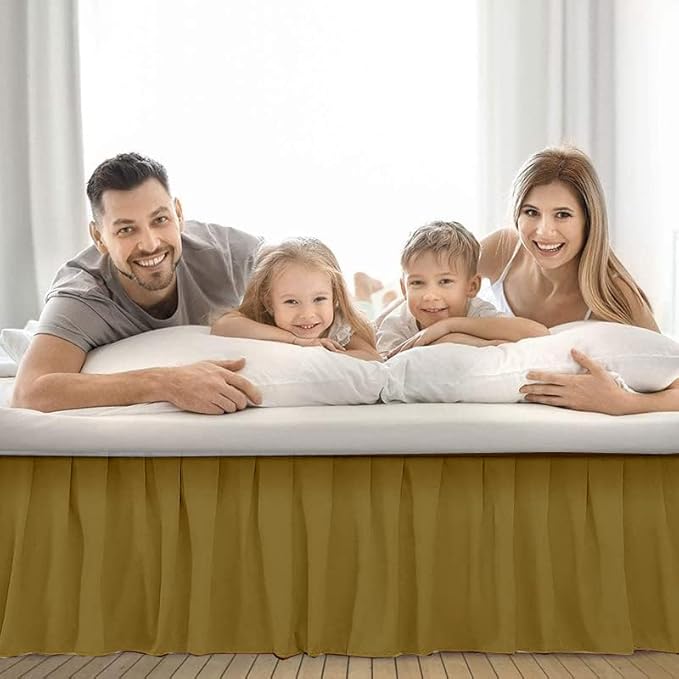Ruffle Bed Skirt with Split Corners, Microfiber Dust Ruffled for a Perfectly Tailored Bedding Ensemble, Wrinkle and Fade Free, Easy Fit, Full Size 15 Inch Drop, Taupe