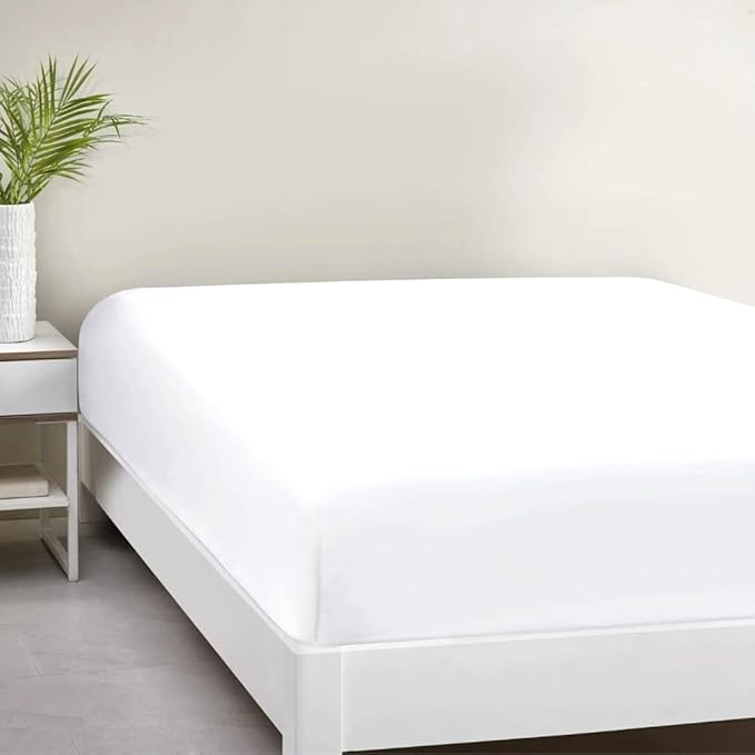 Lukeville's Cot Sheet 31" x 75", Daycare for Cot Size Mattress Sheets Pack of 2 Fitted Narrow Twin/Camp Bunk/Rvs Bunk/Trifold Mattress, Soft and PolyBlend Microfiber Cover for Toddler,White