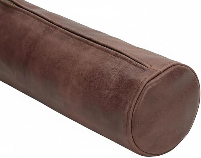 Leather Cylindrical Cushion Cover – 100% Lambskin Round Bolster Pillow Cover | Handmade Ergonomic Roll for Head, Neck & Back | Decorative Home & Sofa Accessory (24" x 6")