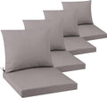 Outdoor Seat Cushion Set 22 x 22 In, Water-Resistant & Fade-Resistan, Patio Furniture Cushions with Removable Cover Deep Seat & Back Cushion with Handle and Adjustable Straps for Chair Sofa,4PC