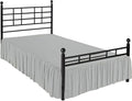 Ruffle Bed Skirt with Split Corners, Microfiber Dust Ruffled for a Perfectly Tailored Bedding Ensemble, Wrinkle and Fade Free, Easy Fit, Full Size 16 Inch Drop, Light Grey