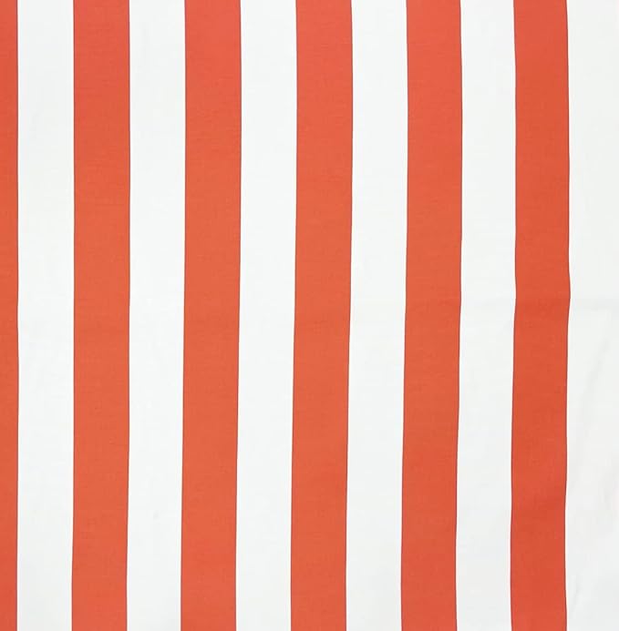 RSH DECOR: Square Throw Pillows Set of 2 | 17” x 17” | All-Weather Spun Fabric | Water and Fade-Resistant | Outdoor Accent Pillows for Patio Furniture | Coral & White Stripe