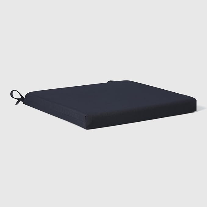 WestinTrends Solace Outdoor Patio Kitchen Dining Chair Square Seat Cushions Set of 4, 16 x 15, Navy Blue