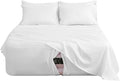 Queen Sheet Set for Air Mattress, 6 Piece Air Bed Sheets Set with 18-24 Inches Extra Deep Pocket, Soft & Breathable Inflatable Bed Sheet Set with Flat Sheet, Fitted Sheet and Pillowcases, White