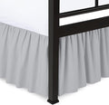 Shreem Linen Ruffled Bed Skirt with Split Corners, Gathered Style, 100% Microfiber, 24-Inch Drop, Dust Ruffle Bedskirt with Platform, King, Light Grey