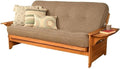 BOWERY HILL Full-Size Linen Fabric Futon in Stone Gray-Frame Not Included
