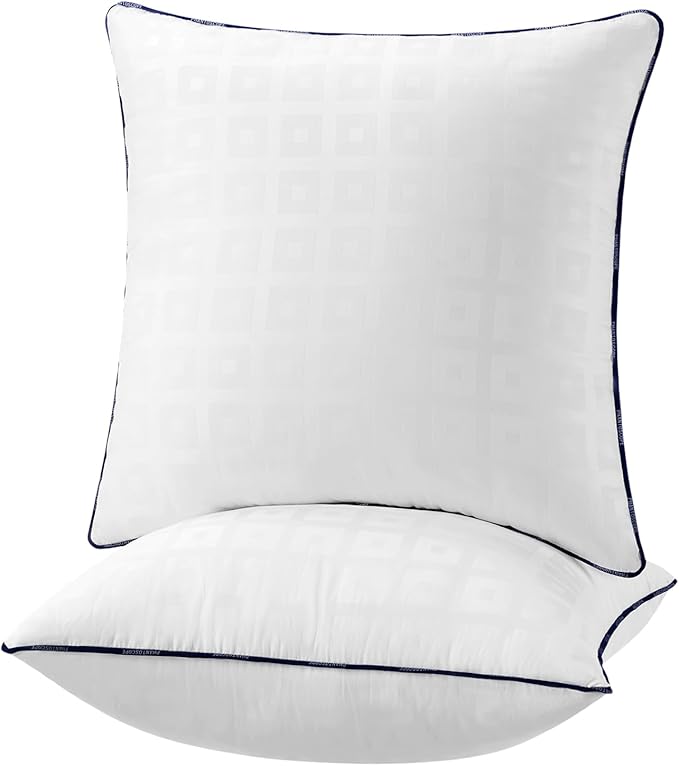 Phantoscope 18x18 Pillow Inserts, Decorative Throw Pillow Inserts with 100% Cotton Jacquard Cover, Virgin Fiber Pillow Sham Stuffer, Square Couch Cushion Pillows, Pack of 2, 18x18 Inch
