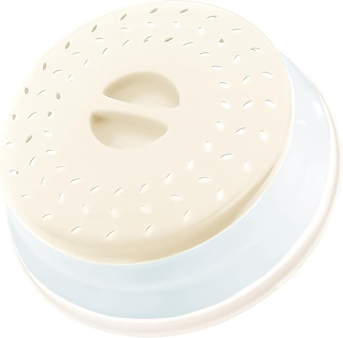 Collapsible Microwave Splatter Cover, 10.5 Inch, Microwave Plate Cover With Steam Vent (beige)