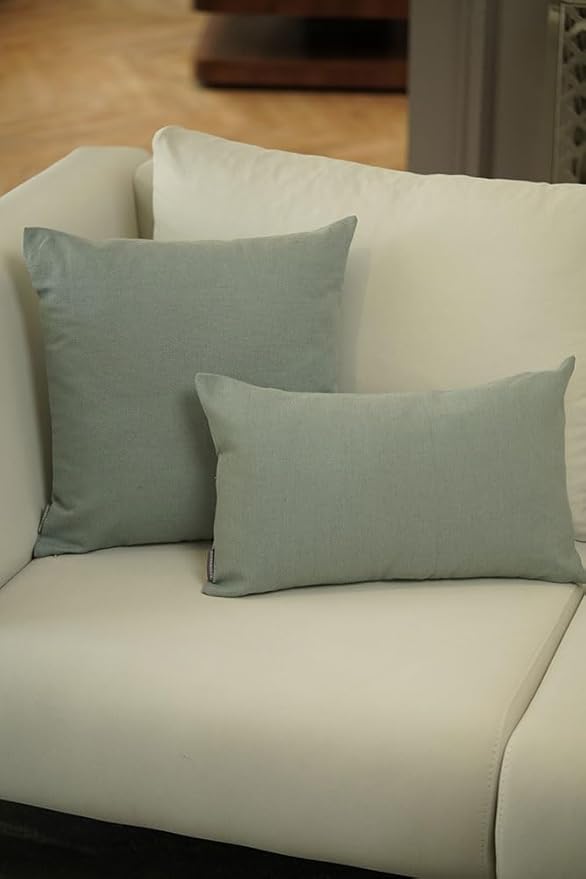 Haven & Glow Decorative Throw Pillow Cover – Rectangle Cushion Case with Zipper | Modern Sofa, Couch & Bed Accent Pillow Covers for Living Room, Bedroom & Home Decor | 20 x 12 Inch – Blue – Pack of 2