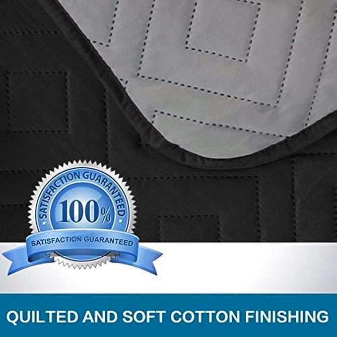 H.VERSAILTEX Reversible Quilted Recliner Covers Water Resistant Furniture Protector for Reclienr Chair with Elastic Straps for Pets Kids Sitting Width Up to 28"(Oversized Recliner, Black/Grey)