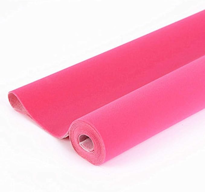 Taogift Self Adhesive Velvet Flock Drawer Shelf Liner Contact Paper for Jewlery Displays Drawer Dresser Backsplash Arts Crafts Decor (Rose Red, 17.7x98 Inches)