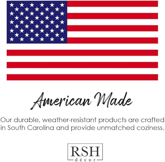 RSH DECOR: Tufted U-Shape Wicker Seat Cushions Set of 2 | 19” x 19” | All-Weather Spun Fabric | Water-Resistant | Outdoor Chair Cushions for Patio Furniture | Black & White Aztec