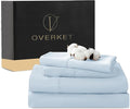 100% Egyptian Cotton Sheets Cal King Sheet Set 4PCS 1000 Thread Count Sateen Weave Soft Breathable 16-Inch Deep Pocket（California King,Light Blue）