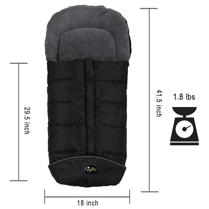 CozyMe Stroller Footmuff, Insulated Stroller Blanket Evelution, Water Repellent Winter Bunting Bag for Strollers, Central Open, Height Adjustable, M6-4T