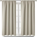 BGment Rod Pocket Blackout Curtains for Bedroom - Thermal Insulated Room Darkening Curtain for Living Room, Light Camel, 42 x 45 Inch, 2 Panels