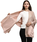 LMVERNA Women's Sparkling Metallic Soft Pashmina Shawls and Wraps Scarf in Solid Colors