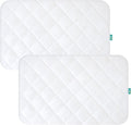 Pack and Play Sheets Fitted 2 Pack Waterproof Pack and Play Mattress Protector Pad Cover Quilted Compatible with Graco Pack n Play & Dream On Me & Pamo Babe, Playpen/Playard 39" x 27" White