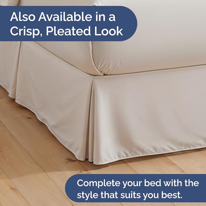 Bedskirt Twin Size Ruffle - 18 inch Drop Dust Ruffle Bed Skirt with Platform - Ultra-Soft, Easy Fit, Premium Hotel Quality - Wrinkle, Fade & Shrink Resistant - for Women, Men, Kids and Teens - White