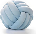 Knot Ball Pillows, Round Throw Pillow Cushion Home Decoration Soft Plush Pillow, Throw Knotted Ball Pillow Handmade Children Room Decoration Round Plush Toy Pillow (Light Blue,8.5"/22cm)