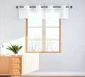 PI Valance Sheer Curtains Short Panels with Ring Top Airy Voile for Kitchen/Decoration 2PCS,W52XL18 (Optical White)