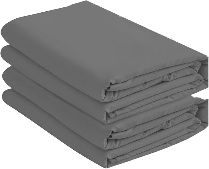 Lukeville's Cot Sheet 25" x 75", Daycare for Cot Size Mattress Sheets Pack of 2 Fitted Narrow Twin/Camp Bunk/Rvs Bunk/Trifold Mattress, Soft and PolyBlend Microfiber Cover for Toddler, Dark Grey