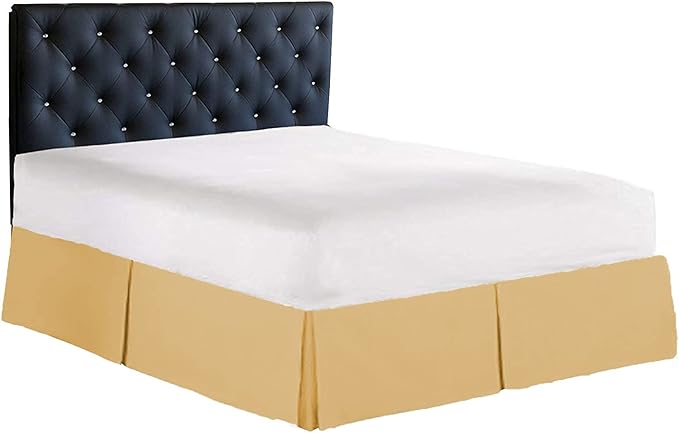 Bed Skirt - 100% Cotton 800 Thread Count Box Pleated Bed Skirt - Luxury Pleated Dust Ruffle, Hotel Quality Modern Bed Skirt, Easy Fit with 12 Inch Tailored Drop, Queen XL, Taupe