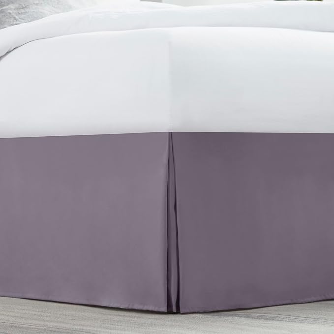 Nestl Grayish Purple Full Bed Skirt - Full Size Bed Skirt 14 Inch Drop - Brushed Microfiber Bed Skirts - Hotel Quality Pleated Bed Skirt - Shrinkage & Fade Resistant