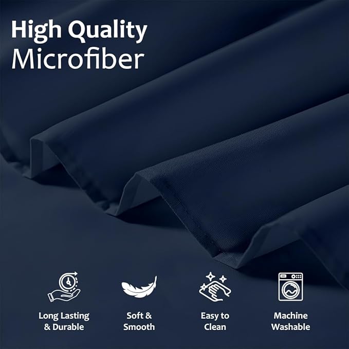 Shreem Linen Ruffled Bed Skirt with Split Corners, Gathered Style, 100% Microfiber, 10-Inch Drop, Dust Ruffle Bedskirt with Platform, Twin-XL, Navy Blue
