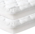 Pack and Play Mattress Pad Protector 2 Pack Waterproof, Cotton Fabric Absorbent, Soft Pack and Play Sheets, Fits Graco Play Yards, Baby Portable Mini Cribs. Foldable Mini Crib Sheets Cover