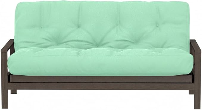 Royal Sleep Products by The Futon Factory 6 inch Foam Futon Mattress - Solid Mint Cover - Full Size - CertiPUR Certified Foams - Made in USA - Replacement Mattress - (Frame not Included)