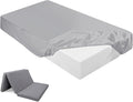 Breling Fitted Sheet (Sheet Only) Compatible with Milliard Trifold Mattress Folding Mattress Fitted Microfiber Bedsheet for Camp Bunk Rvs Bed(Twin,4'',Light Gray)
