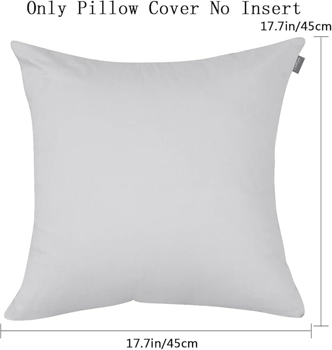 4-Pack 100% Cotton Comfortable Solid Decorative Throw Pillow Case,Thmyo Square Cushion Cover Pillowcase Sublimation Blank Pillow Covers DIY Throw Pillowcase(20x20 inch/ 50x50cm,Light Silver Grey)
