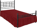 Ruffle Bed Skirt with Split Corners, Microfiber Dust Ruffled for a Perfectly Tailored Bedding Ensemble, Wrinkle and Fade Free, Easy Fit, Full Size 12 Inch Drop, Burgundy