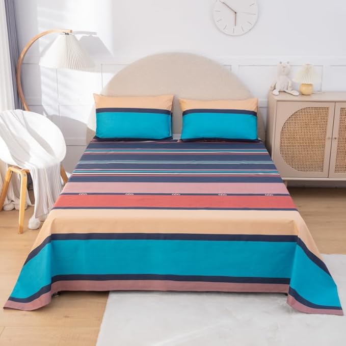 WenBags Lightweight Waterproof Flat Sheet 70*90 Inches Queen Size-Mattress Protector for Bed & Couch, Pet Hair Resistant Cover Ideal for Dogs & Cats, Perfect for Hotels & Hospitals(Multicolor-Travel)