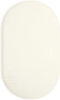 Bassinet Sheet for Baby Boy and Girl, Fitted Sheets for Rectangle, Oval, Hourglass Bassinet Mattress, Muslin Moses Basket Sheets with Neutral Style (Cream)