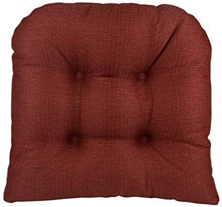 Klear Vu Gripper Overstuffed Universal Non-Slip Dining Chair Cushions for Kitchen Decor or Office Use, U-Shaped Skid-Proof Seat Pad, 17x17 Inches, 2 Count (Pack of 1), Solid Flame