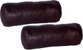 Neck Roll Pillow Cushion Cover, 16x7 Inch Full Moon Round Bolster Pillow Case, Cylinder Soft Lambskin Leather Pillowcase for Head, Spine & Neck Support During Sleep - Dark Brown Pack of 2