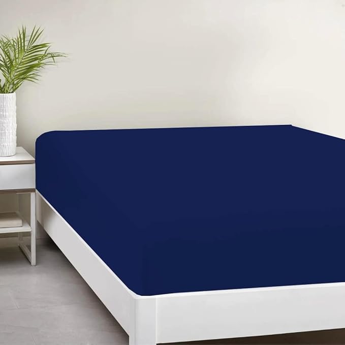 Lukeville's Cot Sheet 30" x 80", Daycare for Cot Size Mattress Sheets Pack of 2 Fitted Narrow Twin/Camp Bunk/Rvs Bunk/Trifold Mattress, Soft and PolyBlend Microfiber Cover for Toddler, Navy Blue