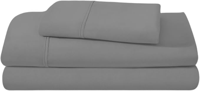 Twin Size Cot Sheet Set 31" x 75" x 9" 3 Piece - Cot Size Fitted Sheets fits Upto 9" with Narrow Twin/Camp Bunk/Rvs Bunk/Guest Beds/Trifold Mattress,Twin Sheet Set, Dark Grey