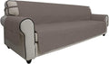 Easy-Going Sofa Slipcover Waterproof Sofa Cover Couch Cover for 4 Cushion Couch with Elastic Straps Washable Non-Slip Furniture Protector Cover for Pets, Dogs, Cat (XX-Large, Taupe)