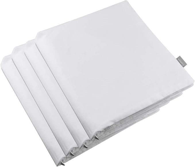 Thmyo 4-Pack 100% Cotton Comfortable Solid Decorative Throw Pillow Case Square Cushion Cover Pillowcase Sublimation Blank Pillow Covers Christmas DIY Throw Pillowcase (18x18inch/45x45cm,White)