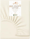 Organic Cotton Crib Mattress Protector (Water-Resistant) - Breathable Fitted Liner Pad, GOTS-Certified, Hypoallergenic, Made in USA – Mini-Crib 38" x 24" - Pack of 1