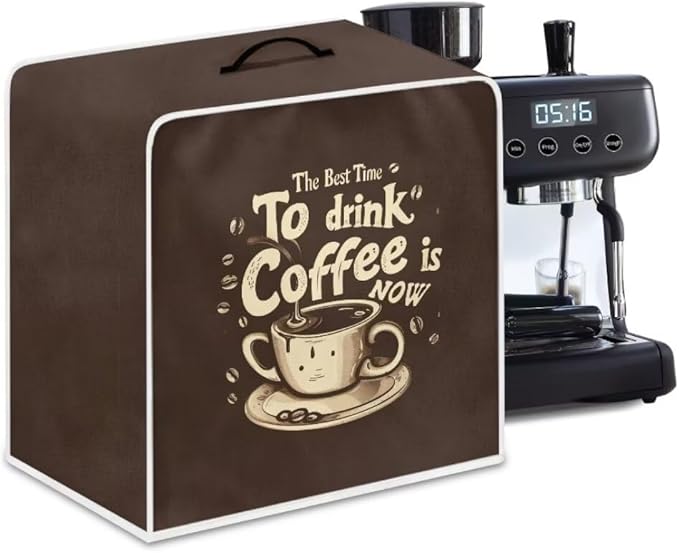 Mumeson Coffee Cup Coffee Maker Cover,Home Kitchen Appliance Cover Stain Dust Resistant Supplies Protect Cover with Handle Modern Design Kitchen Decorations, Large