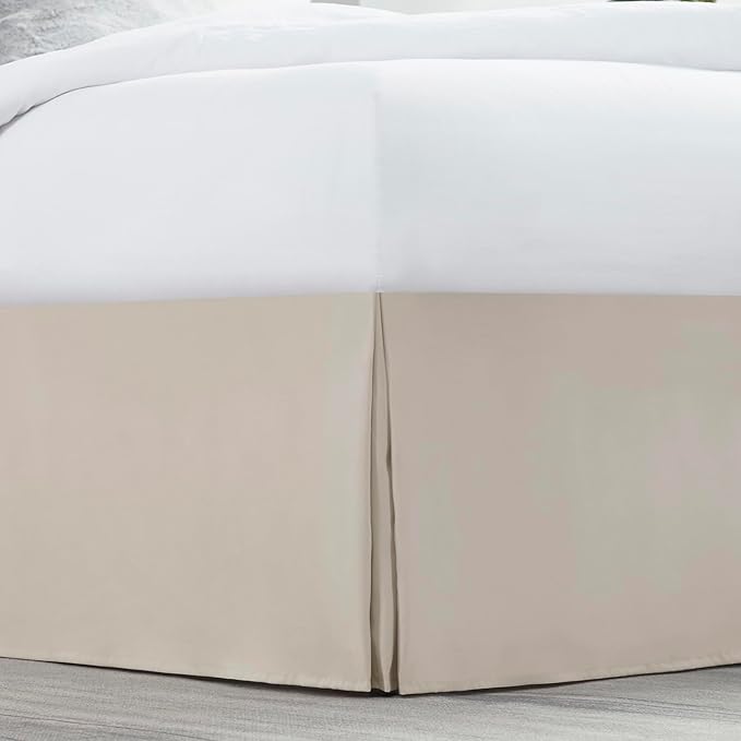 Nestl Linen Bed Skirt King Size - King Bed Skirt 14 Inch Drop - Brushed Microfiber Bed Skirts - Hotel Quality Pleated Bed Skirt - Shrinkage & Fade Resistant
