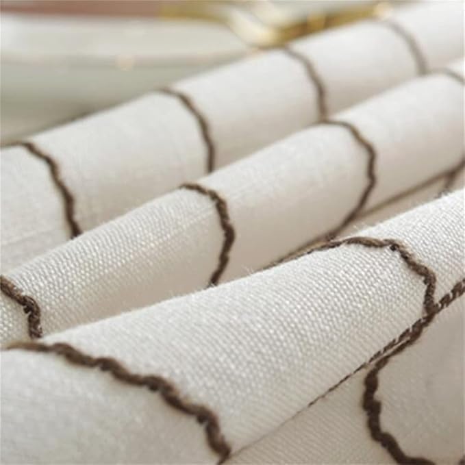 Simple Bedside Table Tassel Cover Cloth, Tablecloth Cover Towel, Suitable for Bedside Table TV Microwave Washing Machine Refrigerator Dust Cover (White Bars, 15.7 * 35.4 inches)