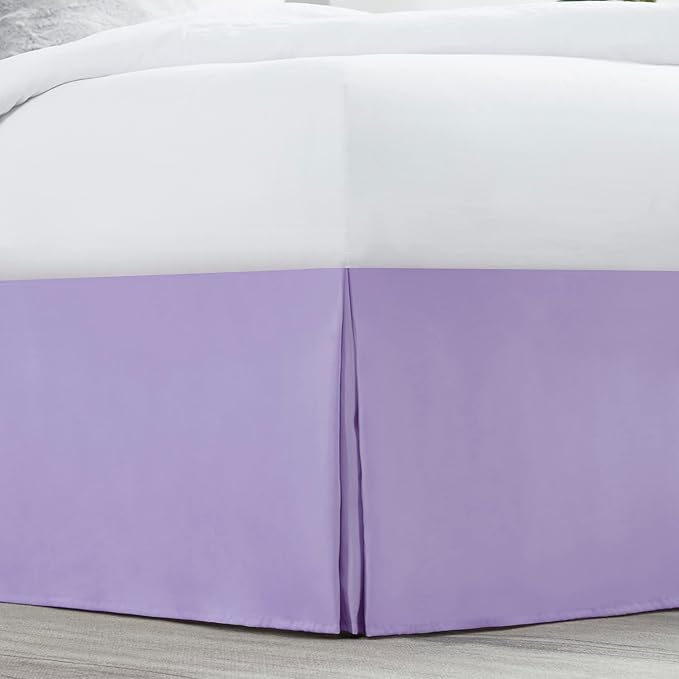 Nestl Lavender Full XL Bed Skirt - Full XL Size Bed Skirt 14 Inch Drop - Brushed Microfiber Bed Skirts - Hotel Quality Pleated Bed Skirt - Shrinkage & Fade Resistant