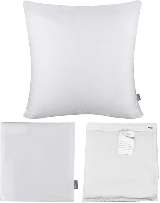 Thmyo 4-Pack 100% Cotton Comfortable Solid Decorative Throw Pillow Case Square Cushion Cover Pillowcase Sublimation Blank Pillow Covers Christmas DIY Throw Pillowcase(20x20inch/50x50cm,White)